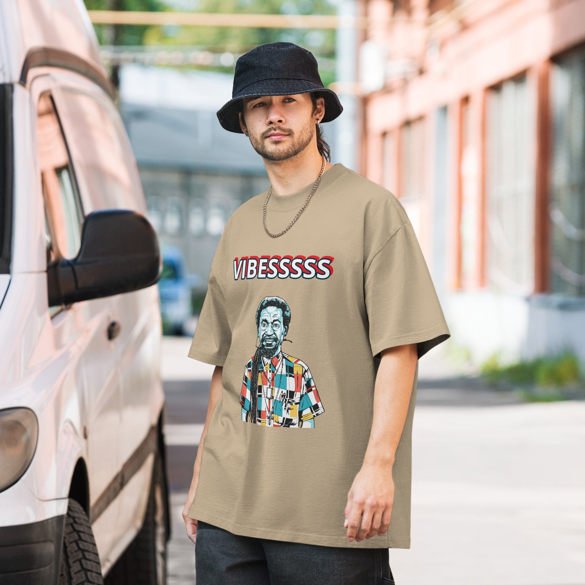 VIBESSS Oversized faded t-shirt